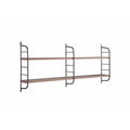 Mounted 2 Tier Display With Adjustable Shelves, Dark Taupe & Black Taupe Particle Board