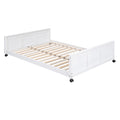 Full Over Full Bunk Bed With Desk, White White Solid Wood Mdf