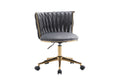 Office Desk Chair, Upholstered Home Office Desk Chairs With Adjustable Swivel Wheels, Ergonomic Office Chair For Living Room, Bedroom, Office, Vanity Study Dark Grey Dark Gray Office Modern Foam Velvet