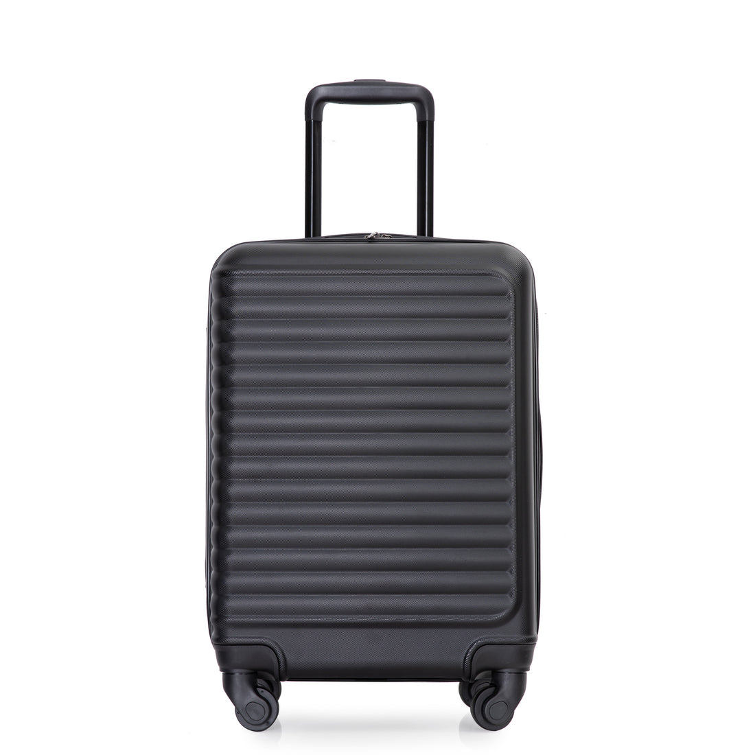 20" Carry On Luggage Lightweight Suitcase, Spinner Wheels, Black Black Abs