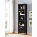 Media Pier, Display Cabinet With Four Open Shelves And Two Bottom Drawers In Red Cocoa Espresso 39 Inches Or Less Particle Board