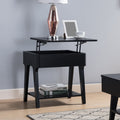 Black End Table, Lift Tabletop Black Particle Board
