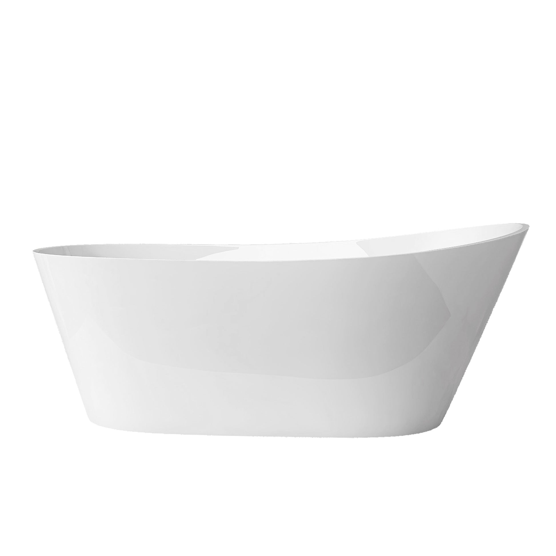 59" Acrylic Free Standing Tub Classic Oval Shape Soaking Tub, Adjustable Freestanding Bathtub With Integrated Slotted Overflow And Chrome Pop Up Drain Anti Clogging Gloss White Gloss White Oval Bathroom Freestanding Tubs Polished 59 61 In Modern Soaking