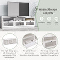 Sleek & Modern Design Tv Stand With Acrylic Board Door, Chic Elegant Media Console For Tvs Up To 65