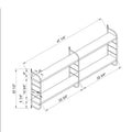 Mounted 2 Tier Display With Adjustable Shelves, White & Black White Particle Board