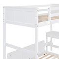 Twin Over Full Bunk Bed With Desk, White White Solid Wood Mdf