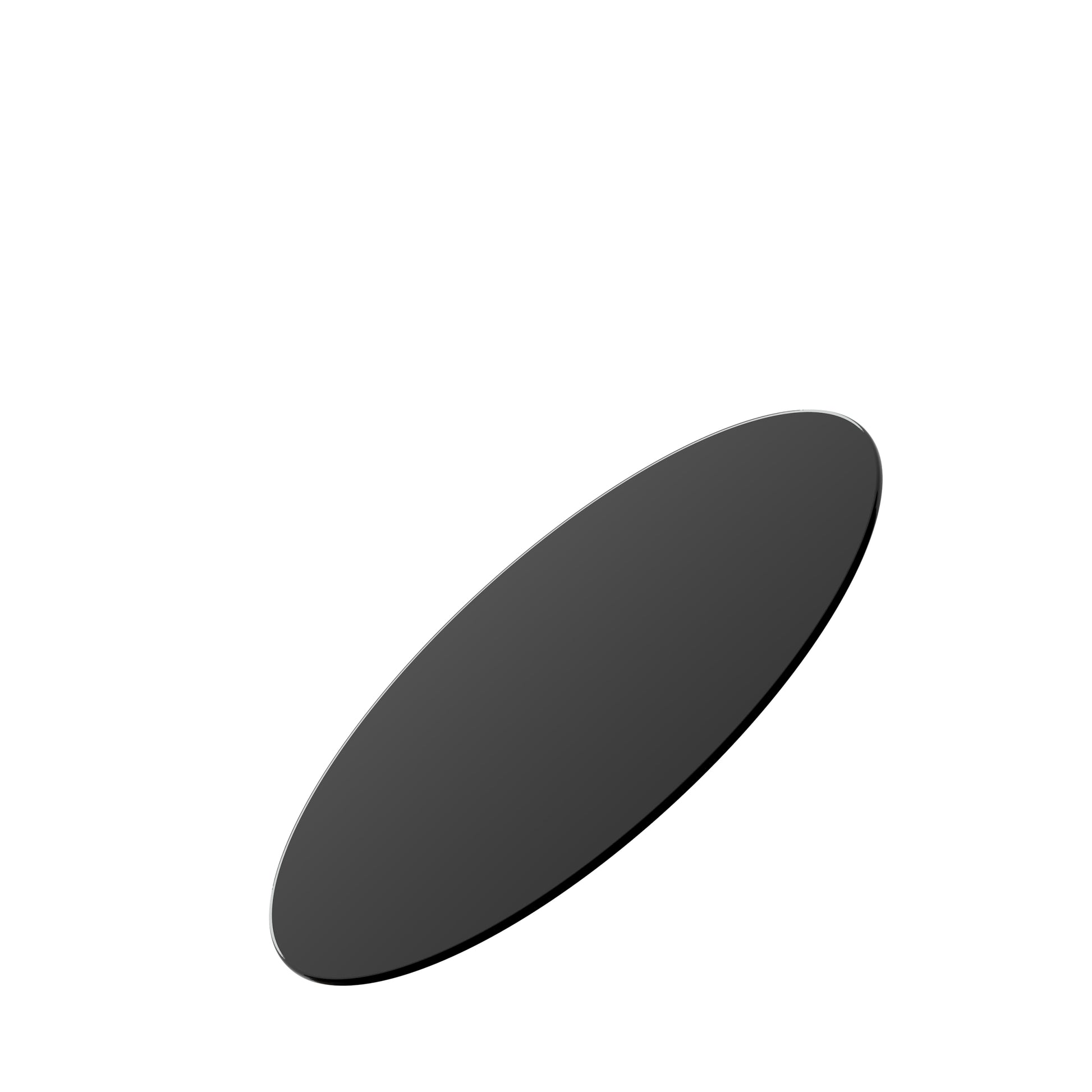 24" Inch Round Tempered Glass Table Top Black Glass 1 4" Inch Thick Round Polished Edge Black Tempered Glass