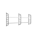Mounted 2 Tier Display With Adjustable Shelves, White & Black White Particle Board