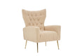Modern Accent Chair With Ottoman, Comfy Armchair For Living Room, Bedroom, Apartment, Office Nude Cream Primary Living Space Classic Polyester