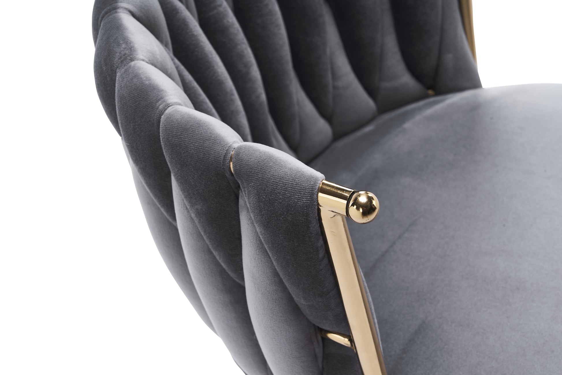 Office Desk Chair, Upholstered Home Office Desk Chairs With Adjustable Swivel Wheels, Ergonomic Office Chair For Living Room, Bedroom, Office, Vanity Study Dark Grey Dark Gray Office Modern Foam Velvet