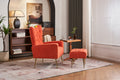 Modern Accent Chair With Ottoman, Comfy Armchair For Living Room, Bedroom, Apartment, Office Brick Red Brick Red Primary Living Space Classic Polyester