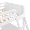 Twin Over Full Bunk Bed With Desk, White White Solid Wood Mdf