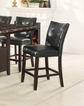 Dining Room Furniture 6Pc Counter Height Dining Set Dining Table W Storage 4X High Chairs 1X Bench Black Faux Leather Tufted Seats Faux Marble Table Top Black Brown Seats 6 Espresso Dining Room 60 Inches Bench Seating Classic,Contemporary,Transitional