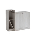 Bar Cabinet, Wine Bottle Storage Display Kitchen Cabinet, Holds 4 Wine Bottles White Oak White Oak Particle Board