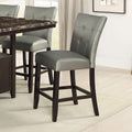 Dining Room Furniture 6Pc Counter Height Dining Set Dining Table W Storage 4X High Chairs 1X Bench Silver Faux Leather Tufted Seats Faux Marble Table Top Silver Seats 6 Espresso Dining Room 60 Inches Bench Seating Classic,Contemporary,Transitional Birch