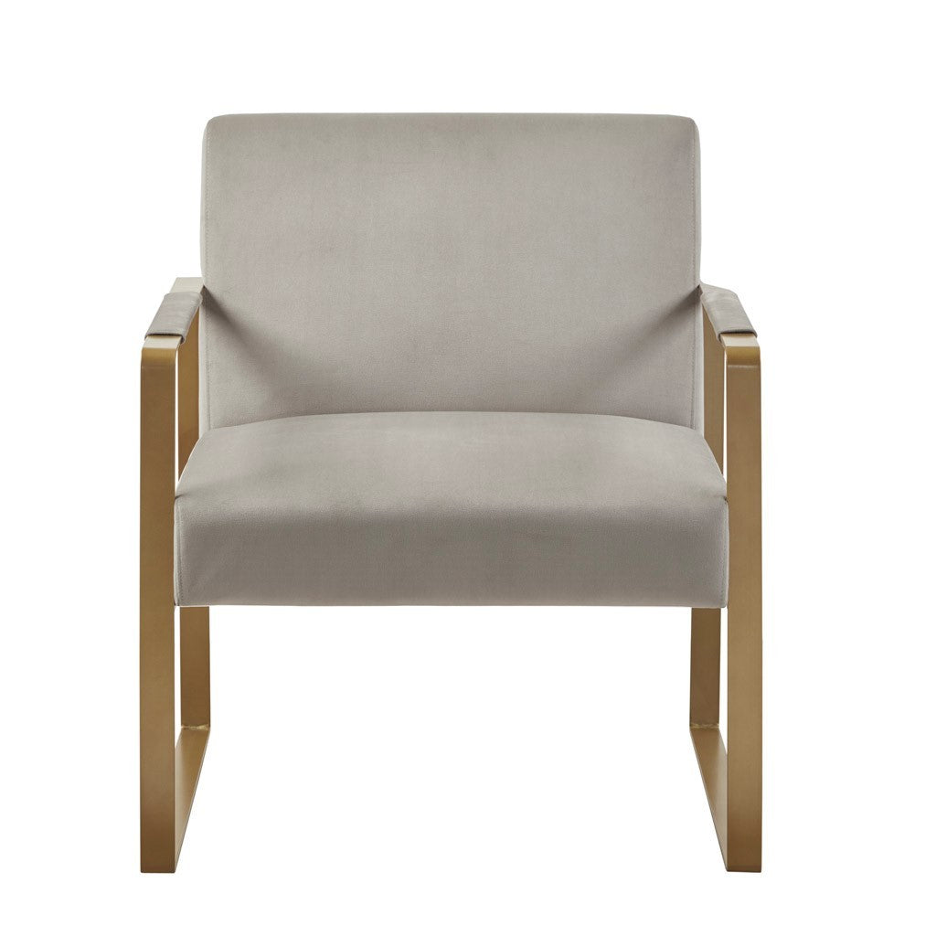Accent Chair Beige Polyester