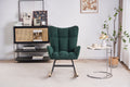 Rocking Chair Nursery, Solid Wood Legs Reading Chair With Teddy Fabric Upholsterednap Armchair For Living Rooms, Bedrooms, Offices, Best Gift,Emerald Teddy Fabric Emerald Primary Living Space Modern Rocking Chairs Polyester