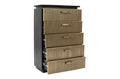 Allure Modern Style 5 Drawer Chest Made With Mango Wood And Finished With Brass Metal Black Bedroom Contemporary,Modern Wood