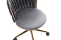 Office Desk Chair, Upholstered Home Office Desk Chairs With Adjustable Swivel Wheels, Ergonomic Office Chair For Living Room, Bedroom, Office, Vanity Study Dark Grey Dark Gray Office Modern Foam Velvet