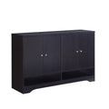 Organizing Shoe Storage Cabinet With Two Sets Of Doors Three Shelves On Each Side Red Cocoa Espresso Particle Board