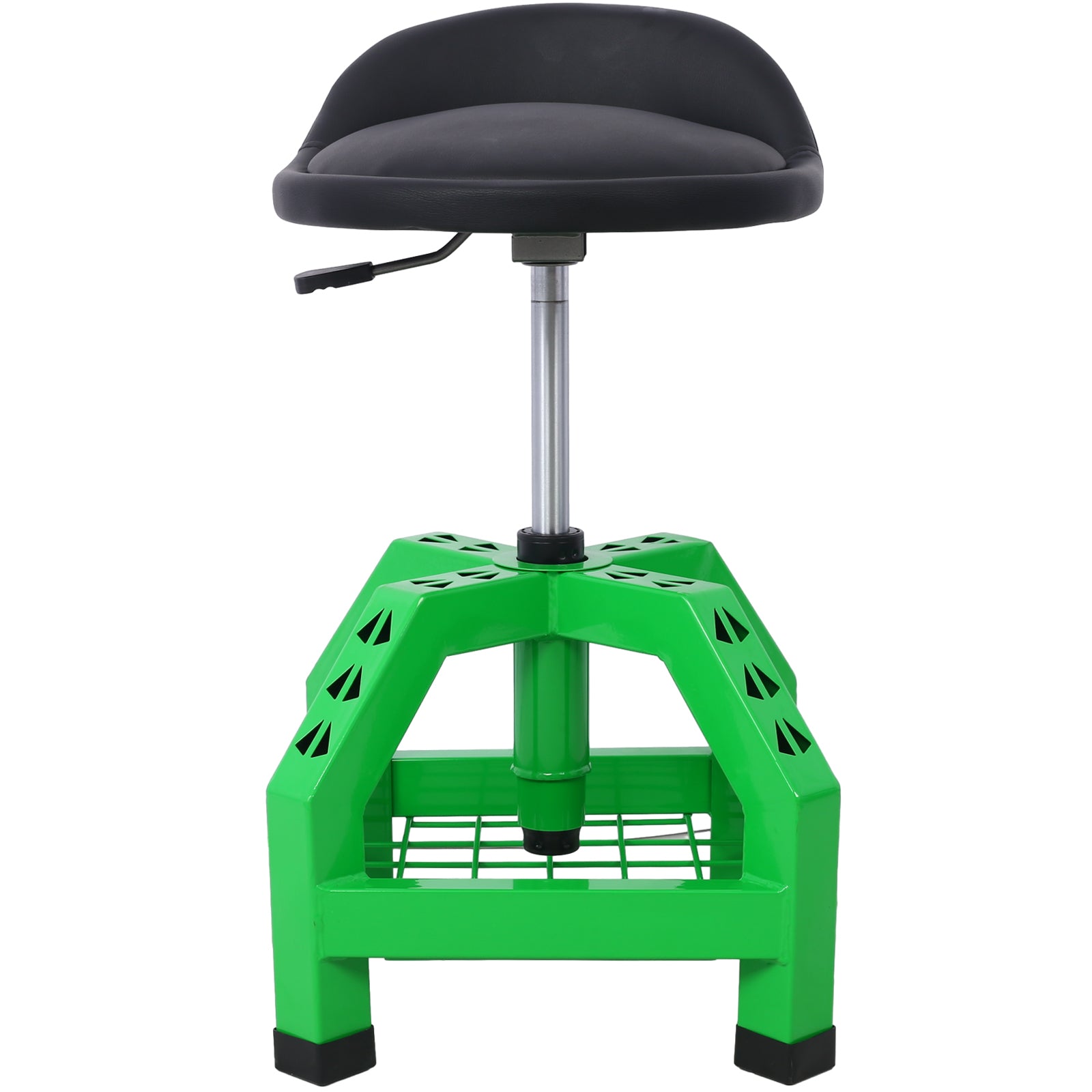 Pneumatic 360 Degree Swivel Stool, Mechanics Rolling Creeper Seat, Heavy Duty Rolling Mechanics Stool, Shop Stool With Casters Green Green Steel