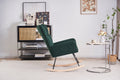 Rocking Chair Nursery, Solid Wood Legs Reading Chair With Teddy Fabric Upholsterednap Armchair For Living Rooms, Bedrooms, Offices, Best Gift,Emerald Teddy Fabric Emerald Primary Living Space Modern Rocking Chairs Polyester