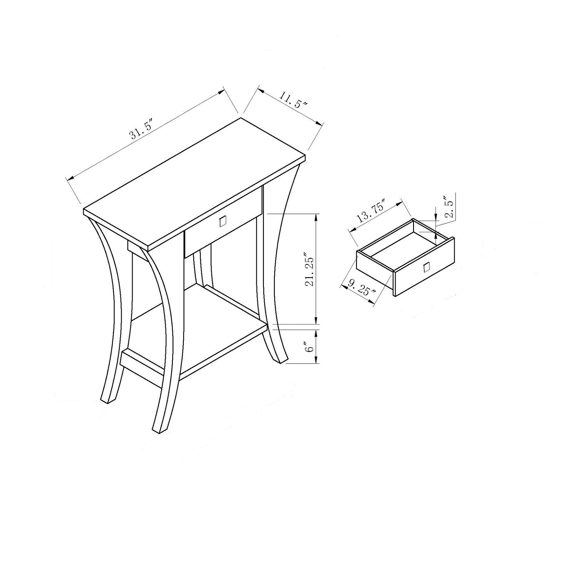 Accent Console, Hallway Table With Small Drawer In Red Cocoa Espresso Particle Board