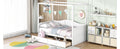 Twin Size Canopy Day Bed With 2 Drawers, White White Solid Wood Mdf