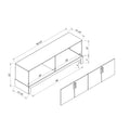 Side Credenza With 4 Doors, Storage Cabinets, 60