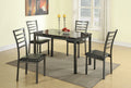 Modern Simple Dining Room Furniture 5Pc Dining Set Table And 4X Chairs Faux Marble Top Table Black Faux Leather Chairs Black Dining Room Modern,Transitional Side Chair Solid Back Mdf