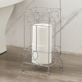 Silver Metal Frame Toilet Paper Holder Stand, Bathroom Tissue Organizer Silver Metal