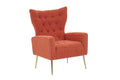 Modern Accent Chair With Ottoman, Comfy Armchair For Living Room, Bedroom, Apartment, Office Brick Red Brick Red Primary Living Space Classic Polyester