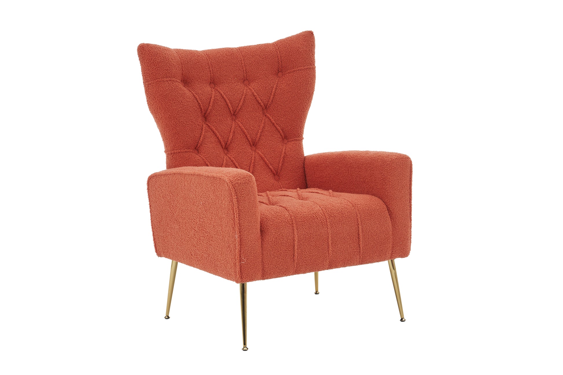 Modern Accent Chair With Ottoman, Comfy Armchair For Living Room, Bedroom, Apartment, Office Brick Red Brick Red Primary Living Space Classic Polyester
