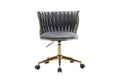 Office Desk Chair, Upholstered Home Office Desk Chairs With Adjustable Swivel Wheels, Ergonomic Office Chair For Living Room, Bedroom, Office, Vanity Study Dark Grey Dark Gray Office Modern Foam Velvet