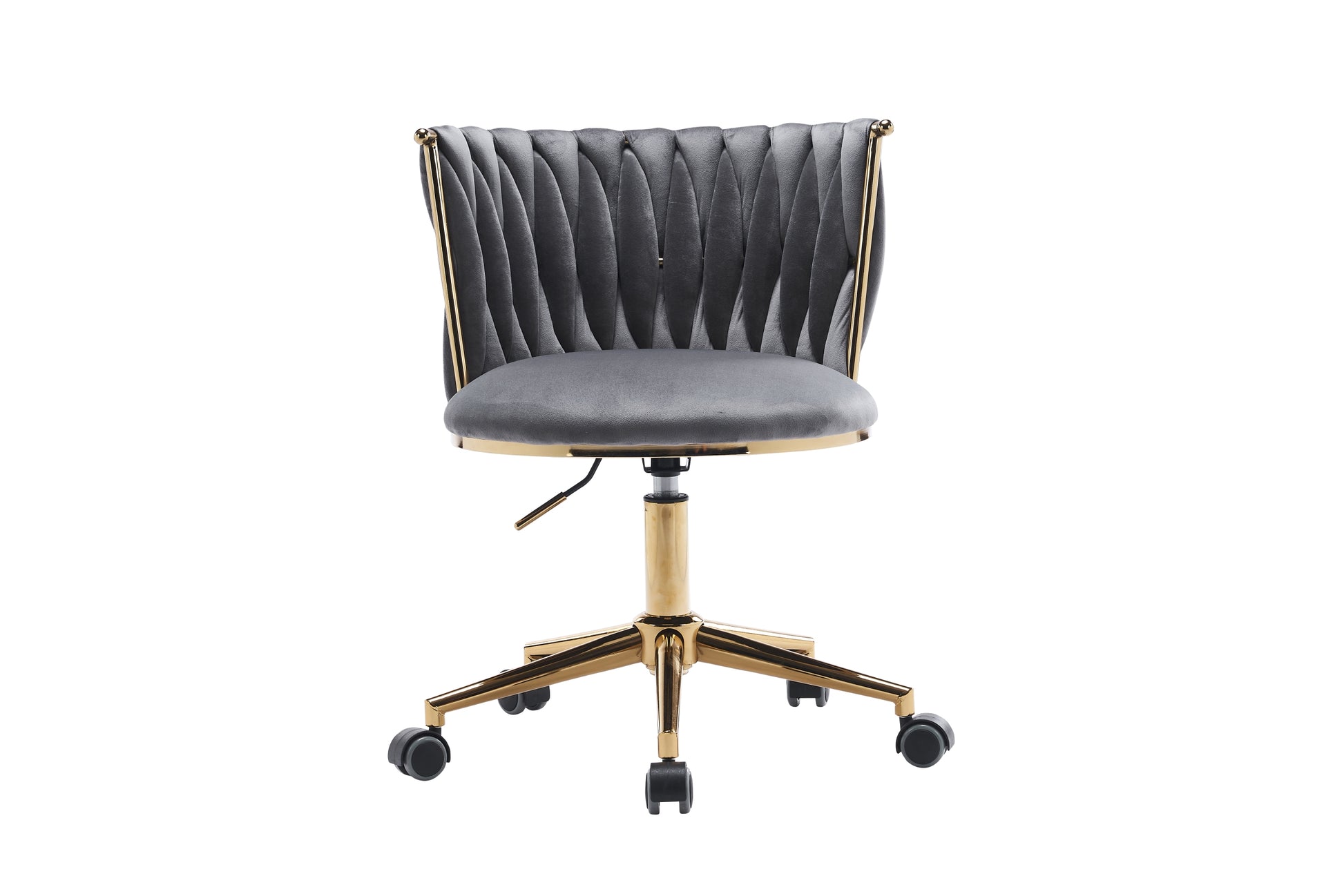 Office Desk Chair, Upholstered Home Office Desk Chairs With Adjustable Swivel Wheels, Ergonomic Office Chair For Living Room, Bedroom, Office, Vanity Study Dark Grey Dark Gray Office Modern Foam Velvet