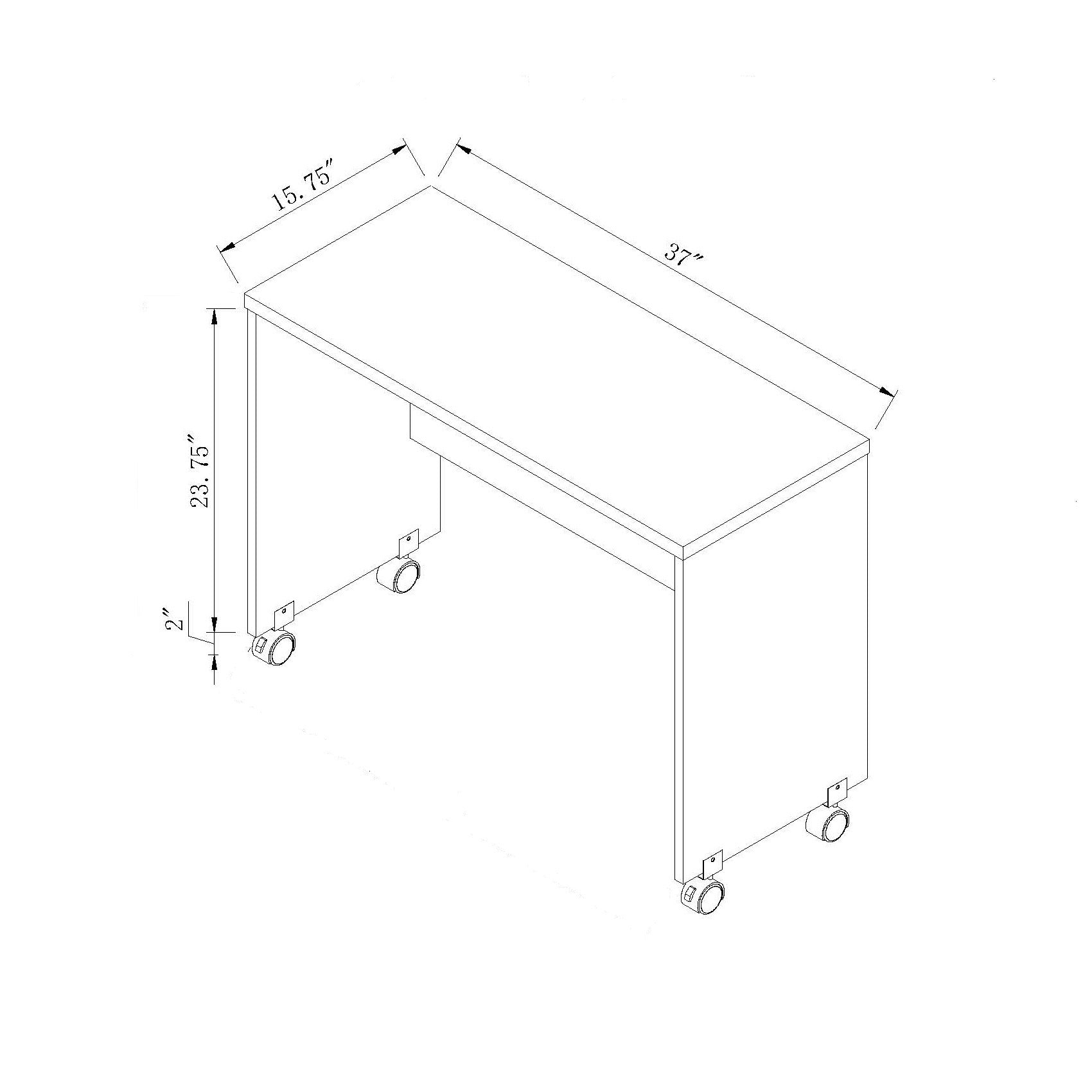 Wooden Mobile Computer Desk, Home Office Desk Distressed Grey Grey Particle Board