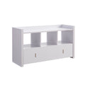 White Entryway Shoe Bench, Three Shelves Organizer With Storage Drawer White Particle Board