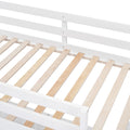 Twin Over Full Bunk Bed With Desk, White White Solid Wood Mdf