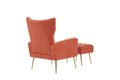 Modern Accent Chair With Ottoman, Comfy Armchair For Living Room, Bedroom, Apartment, Office Brick Red Brick Red Primary Living Space Classic Polyester