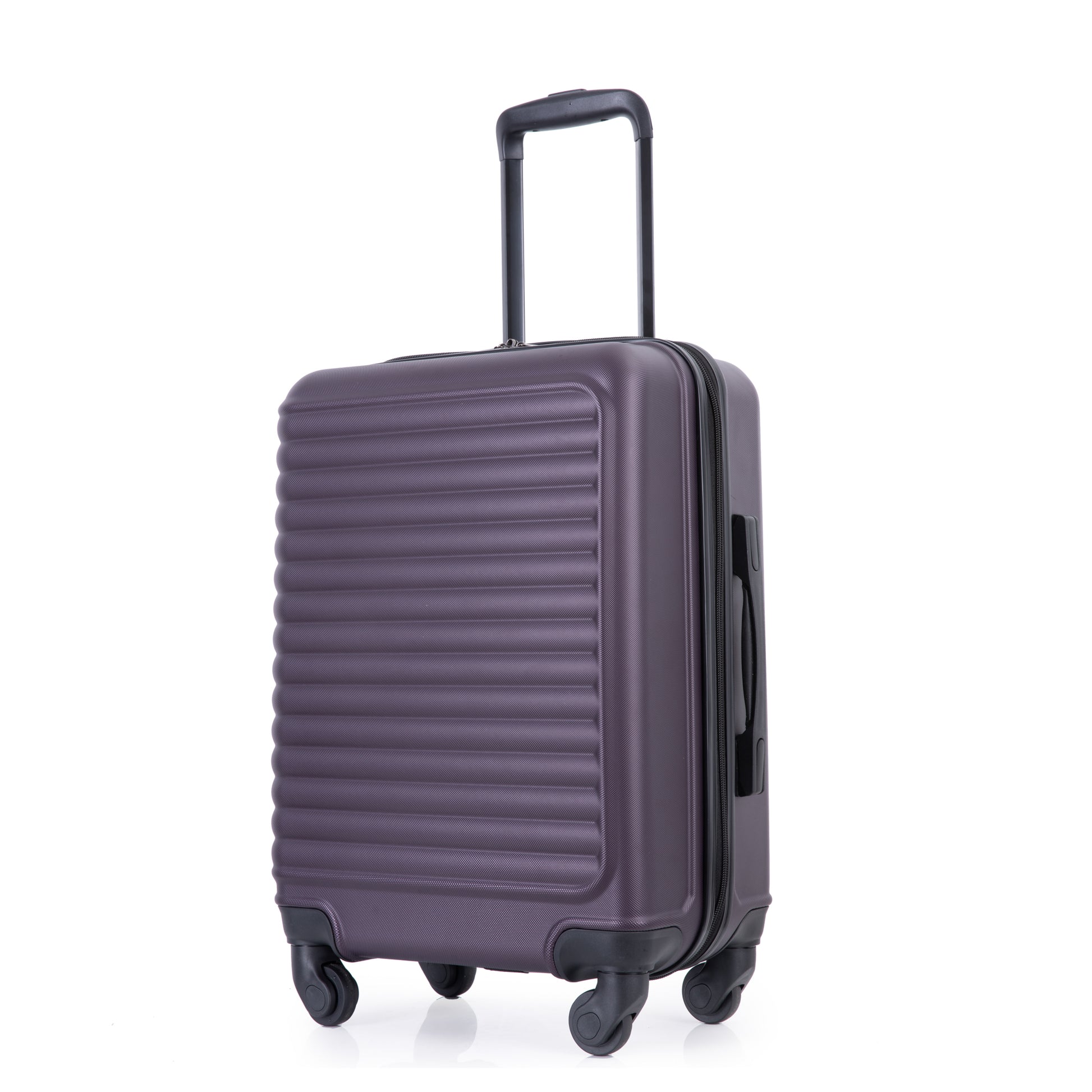 20" Carry On Luggage Lightweight Suitcase, Spinner Wheels, Purple Purple Abs