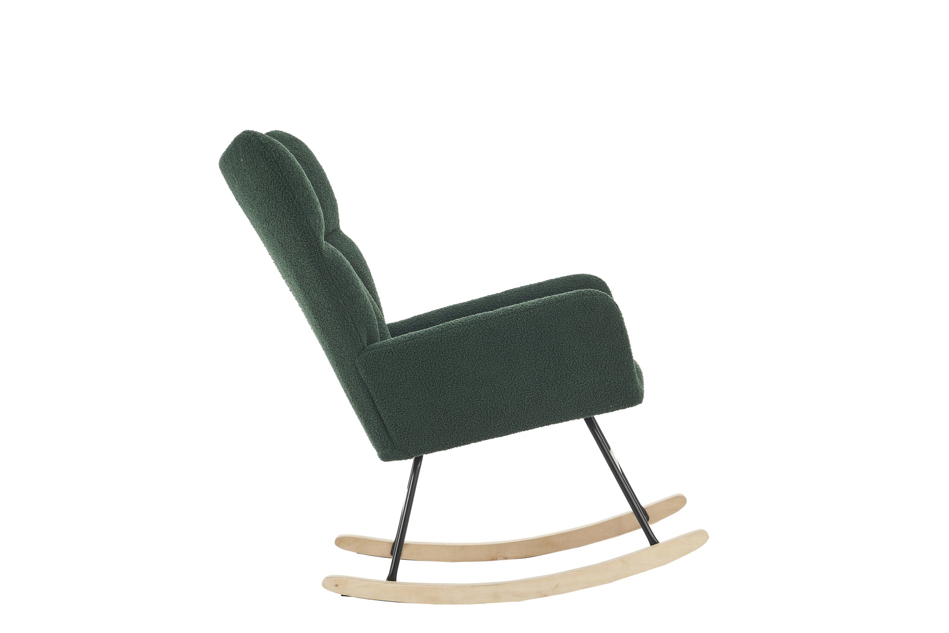 Rocking Chair Nursery, Solid Wood Legs Reading Chair With Teddy Fabric Upholsterednap Armchair For Living Rooms, Bedrooms, Offices, Best Gift,Emerald Teddy Fabric Emerald Primary Living Space Modern Rocking Chairs Polyester