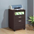 Mobile File Cabinet, Printer Cabinet With Two Drawers And One Shelf, Red Cocoa Espresso Particle Board