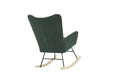 Rocking Chair Nursery, Solid Wood Legs Reading Chair With Teddy Fabric Upholsterednap Armchair For Living Rooms, Bedrooms, Offices, Best Gift,Emerald Teddy Fabric Emerald Primary Living Space Modern Rocking Chairs Polyester