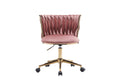 Office Desk Chair, Upholstered Home Office Desk Chairs With Adjustable Swivel Wheels, Ergonomic Office Chair For Living Room, Bedroom, Office, Vanity Study Pink Pink Office Modern Foam Velvet