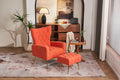 Modern Accent Chair With Ottoman, Comfy Armchair For Living Room, Bedroom, Apartment, Office Brick Red Brick Red Primary Living Space Classic Polyester