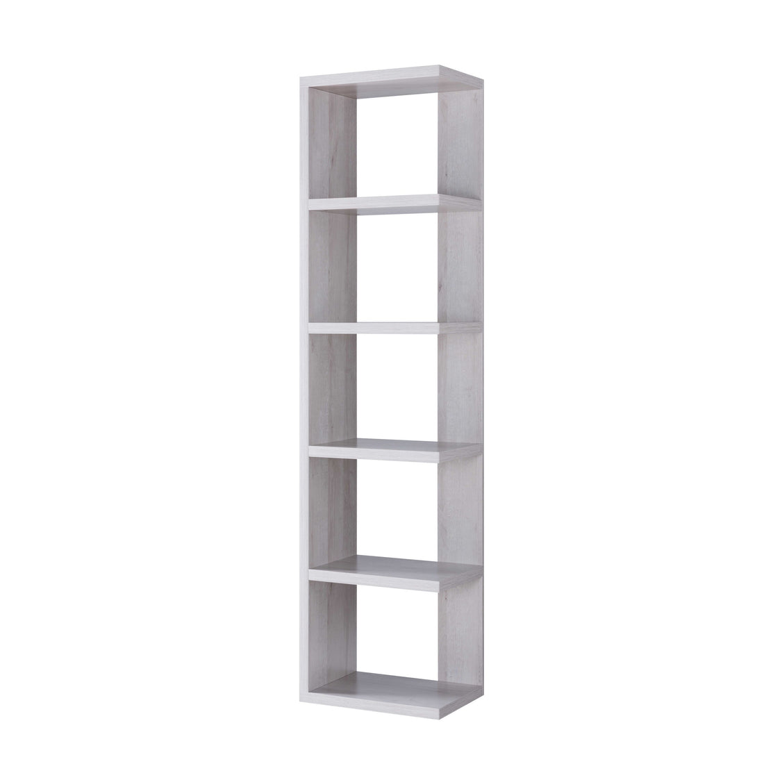 Book Stand, Home Display Bookcase With 5 Tier Shelves In White Oak White Oak Particle Board