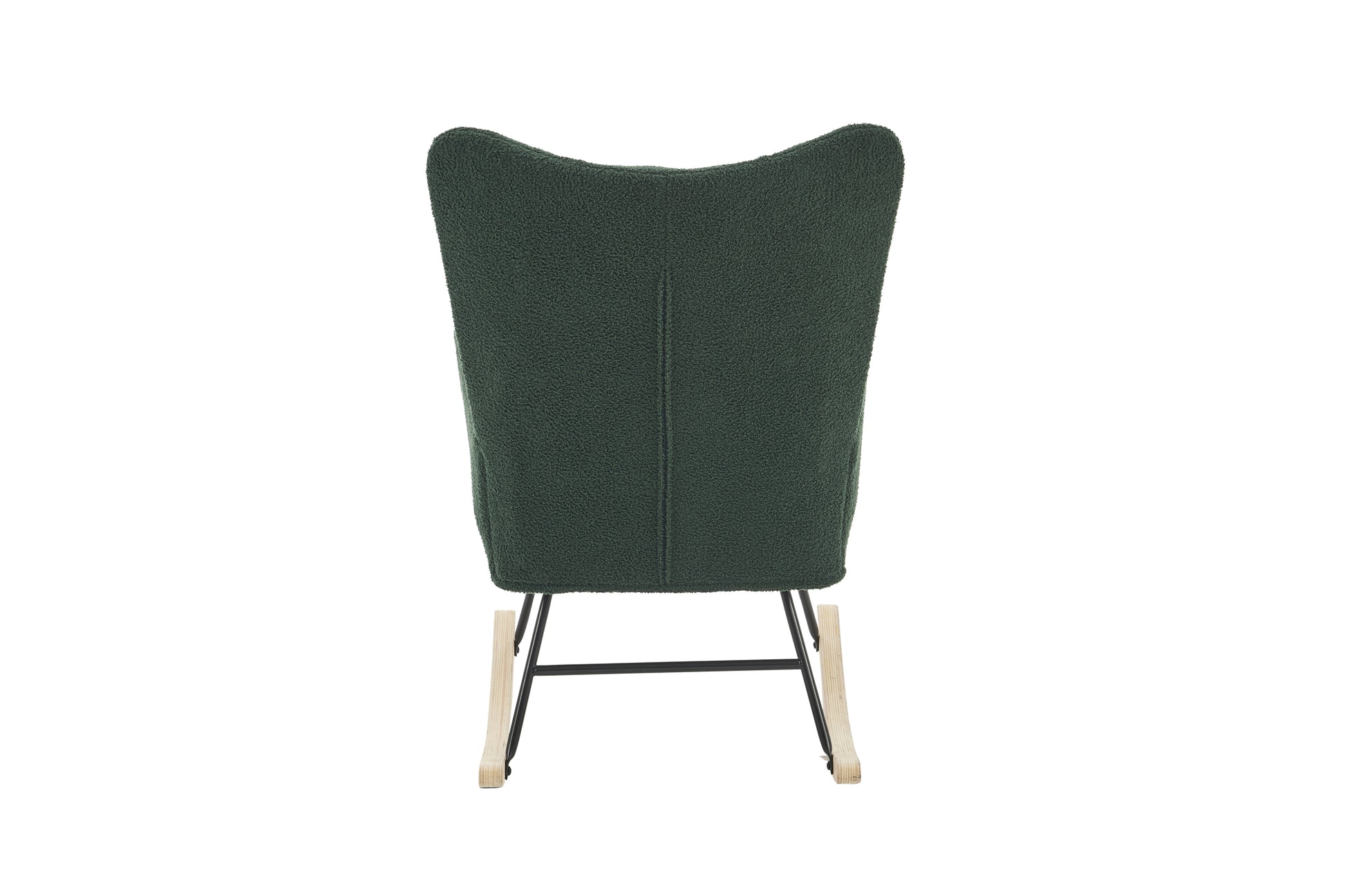 Rocking Chair Nursery, Solid Wood Legs Reading Chair With Teddy Fabric Upholsterednap Armchair For Living Rooms, Bedrooms, Offices, Best Gift,Emerald Teddy Fabric Emerald Primary Living Space Modern Rocking Chairs Polyester