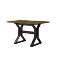 Mid Century, Modern Dining Table With Metal Frame In Distressed Wood & Black Rustic Brown Particle Board