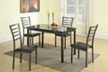 Modern Simple Dining Room Furniture 5Pc Dining Set Table And 4X Chairs Faux Marble Top Table Black Faux Leather Chairs Black Dining Room Modern,Transitional Side Chair Solid Back Mdf