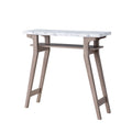 Faux Marble Top Console Table, Home Entryway Table With Shelve In Faux Marble White & Dark Taupe Taupe Particle Board